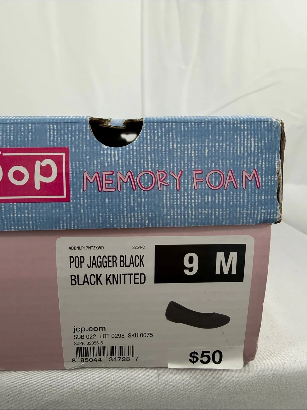NWT Pop Women’s Size 9 Slip On Knit Black Ballet Flats